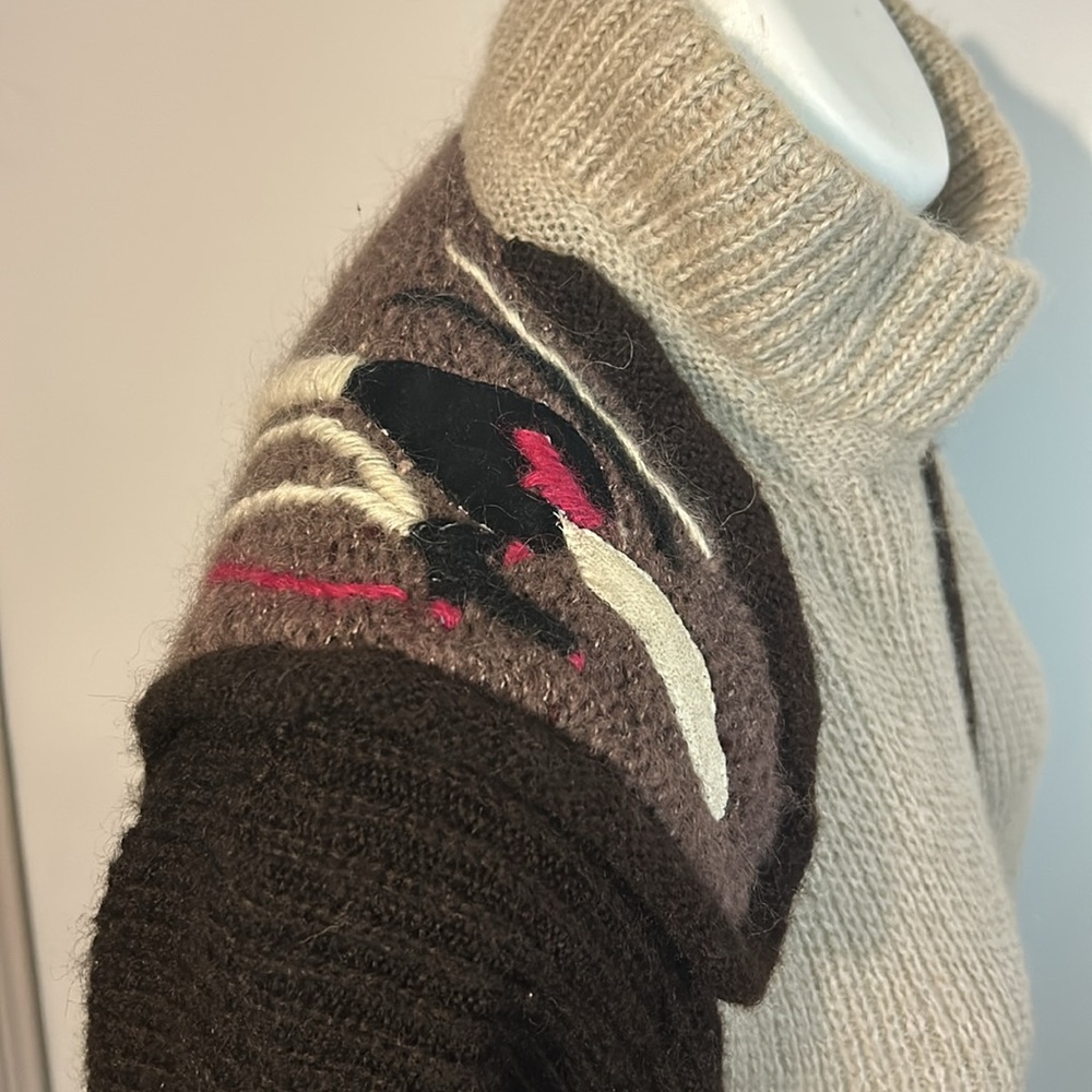 Vintage mohair blend Suede Leather Combo Norma Roma sweater - Picture 4 of 7